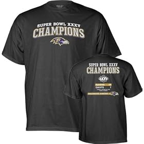 Baltimore Ravens -Black- Super Bowl XXXV Champions Commemorative T-Shirt