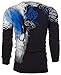 Archaic AFFLICTION Men THERMAL Shirt NIGHTWATCHER Skull Tattoo Biker BLue