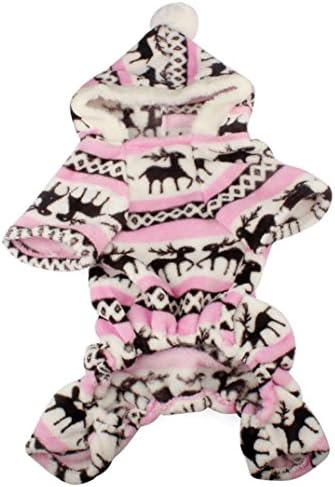 AutumnFall® New Stylish Pet Dog Warm Clothes Puppy Jumpsuit Hoodie Coat Doggy Apparel (M, Pink)