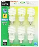 Sylvania 29490 23-Watt CFL Mini Twist Light Bulb, Soft White, 6 pack