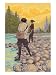 Women Fly Fishing - Arizona Giclee Poster Print, 18x24