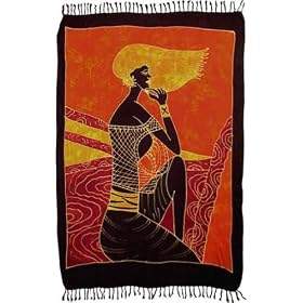 Woman with Hair Blowing Sarong