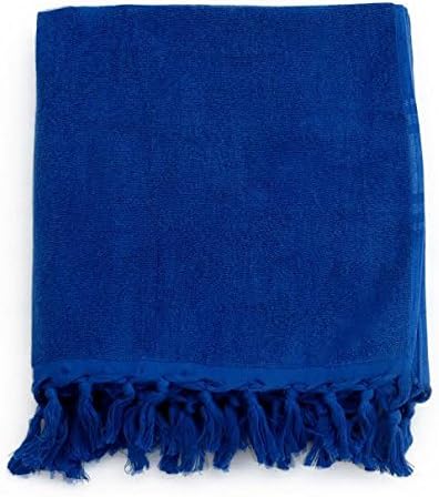 Luxurious Fouta Canvas Light Terry navy bath towel sarong kikoy hammam towel french linen