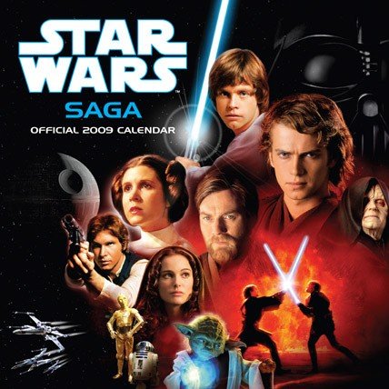 STAR WARS CLASSIC OFFICIAL 2009 WALL CALENDAR NEW SEALED