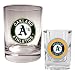 Oakland Athletics MLB Rocks Glass & Square Shot Glass Set - Primary Logo by Great American Products