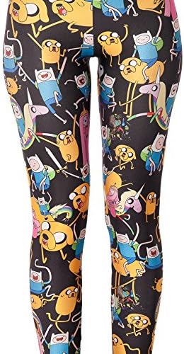 Adventure Time Montage Black Women's Slim Graphic Printed Pattern Stretchy Pencil Pants Sexy Tights Jegging
