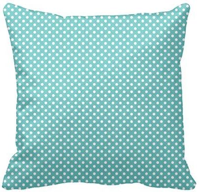 Home Decorative Square Custom Throw Pillow Cover polka Dots Green And White Small 18 X 18Inches Cotton Comfortable Throw Pillowcase by CottonHouse