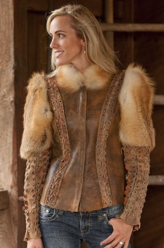 Womens Chimera Shearling Sheepskin Fur Trim