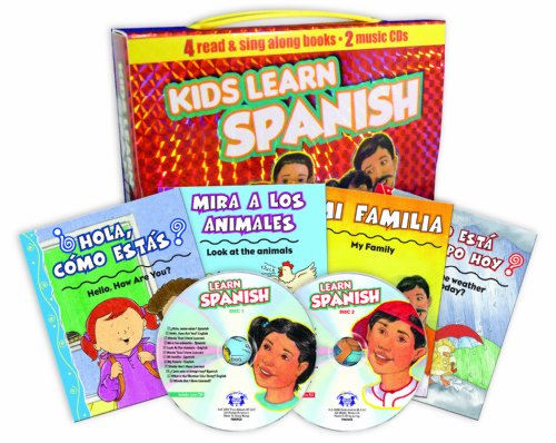 Kids Learn Spanish: 4 Book 2 Music CD Handlebox Set