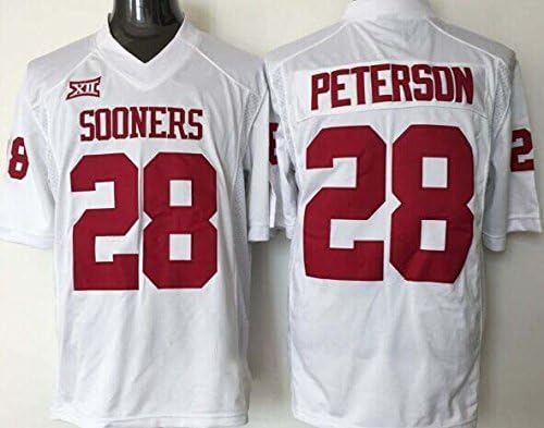 Youth Oklahoma Sooners Adrian Peterson #28 College Football Jersey White Large