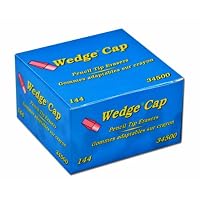 Dixon Wedge Pencil Cap Erasers, Box of 144 Erasers, Pink (34500)