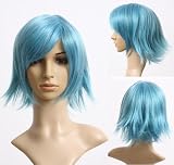 Cosplayland C244 - 35cm turquoise blue flip out Heat Resistant Theater Wig