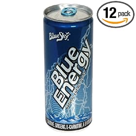 Blue Sky Blue Energy Natural Energy Drink, 8.3-Ounce Cans  (Pack of 12)