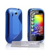 Yousave Accessories TM Blau S-Linie Silikon Gel Schutzh�lle Zubeh�r F�r HTC Explorer Mit Displayschutz Film Und Grey Graues Micro Faser Poliertuchvon "Yousave"