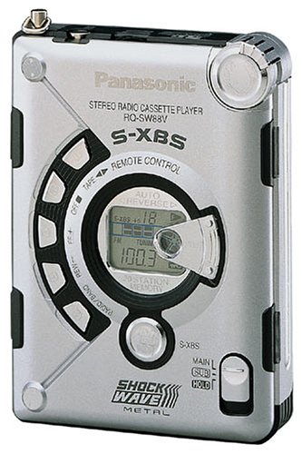 Panasonic RQ-SW88V Shock Wave tragbarer Kassettenspieler mit Radio silber