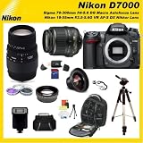 Nikon D7000 16.2MP DX-Format CMOS Digital SLR with 3.0-Inch LCD with Nikon 18-55mm VR AF-S DX Nikkor Autofocus Lens & Sigma 70-300mm Autofocus Lens for Nikon, with SSE Pro Series 8GB Accessory Package: Including 3 Extra Lenses, 8GB SDHC Card, Deluxe Backpack, Tripod and much much more...