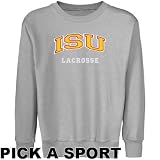 Iowa State Cyclones Youth Ash Custom Sport Arch Applique Crew Neck Fleece Sweatshirt - (Large)