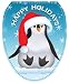 Toilet Tattoos TT-X607-O Happy Penguin Decorative Applique For Toilet Lid, Elongated