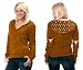 Texas Longhorns Women's Deep V-Neck Fleece Hoodie Pullover - by Alyssa Milano