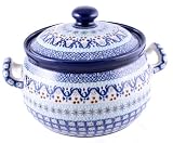 Polish Pottery Soup Tureen 7 1/2" H x 8 1/4" W x 10 3/4" L