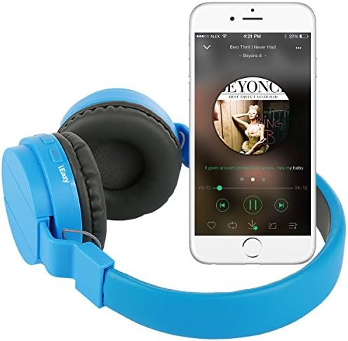 iEazy Foldable Wireless Bluetooth Over-ear Stereo Headphone, Blue
