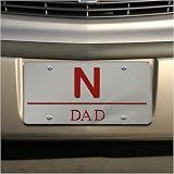 Nebraska Cornhuskers Silver Mirror Dad Car License Plate