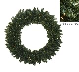 48" Pre-Lit Canadian Pine Artificial Christmas Wreath - Clear Lights