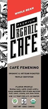 Premium Organic Cafe Cafe Feminino 12 oz - Medium Roast