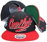 Washington Capitals Black/Red Two Tone Plastic Snapback Adjustable Plastic Snap Back Hat / Cap