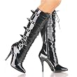 Pleaser Boots Women's SEDUCE-2033 5" Lace-Up Knee Boot with 5 Buckle Fastening Size Zip