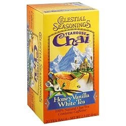 Celestial Seasonings White Chai Tea, Honey Vanilla, 20-Count Tea Bags (Pack of 6)