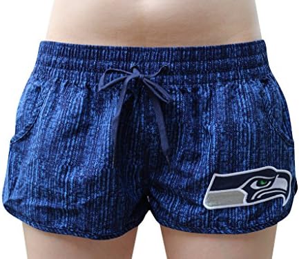 WingE Womens Quick Dry Seattle Seahawks Surf Beach Board Shorts - Black & Blue (Size: M)