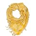 YELLOW & WHITE RAJA PLAID FRINGE NECK SCARF