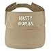 Trendy Apparel Shop Nasty Woman Embroidered 100% Cotton Adjustable Visor - Khaki