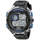 Timex Men's TW4B003009J Expedition Stainless Steel Digital Watch with Black Resin Band