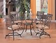 5 Piece Antique Metal Finish Dining Set With Arm Chairs By Coaster Furniture