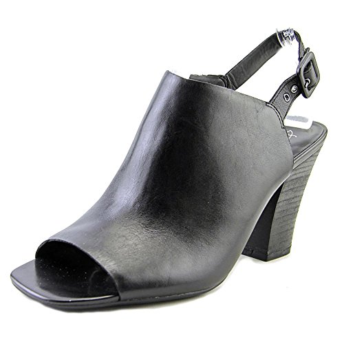 Franco Sarto 'Monogram' Leather Peep Toe Sandal