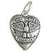 Sterling Silver God Bless America Patriotic Heart Charm or Pendant