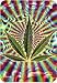 High Life with Fractal Leaf - Funny Marijuana Pot Humor - Rectangle Sticker / Decal