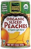 Native Forest Organic Sliced Peaches, 15 oz Cans, 6 ct (Quantity of 2)