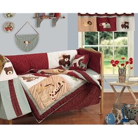 9Pcs Safari Nursery Baby Crib Bedding Set