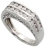 14k White Gold Band 1/4 (6mm) wide, w/ 1.0 Carat Round Brilliant Diamonds