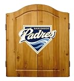 Imperial San Diego Padres Licensed Solid Pine Cabinet and Bristle Dartboard Set