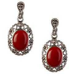 Dangle Silver Earrings Onyx Quartz Jewelry 1 inches (erg177)