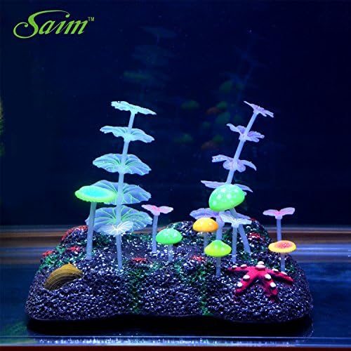 Saim® Glowing Effect Artificial Plant for Fish Tank, Decorative Aquarium Ornament