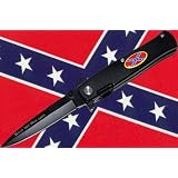 CSA Confederate Rebel 1045 Surgical Steel Stiletto Folding Knife (BLACK)