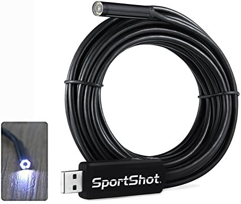 SportShot® 5M Waterproof USB Endoscope Borescope Digital Inspection Snake Tube Camera 7mm CMOS Sensor for Android OTG PC Laptop with Adjustable 6 Leds