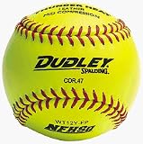 12 Spalding Thunder Heat WT12 Red Stitch .47 COR NFHS Yellow Leather Softballs from Dudley - (One