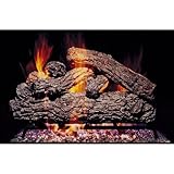 IMAGE OF Peterson Gas Logs 30 Inch Rustic Oak Vented Natural Gas Log Set With G45 Burner - Match Light
