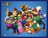 Poster mit Rahmen 40 x 50 cm, Blau – Nintendo – cast gerahmt – Antireflex Acrylglas